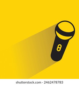 mic icon with shadow on yellow background