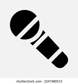 Mic icon in solid style about multimedia, use for website mobile app presentation