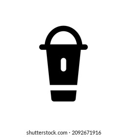mic icon solid style vector design element 