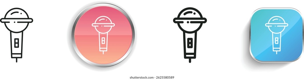 mic icon. Thin Linear, Regular and Button Style Design Isolated On White Background