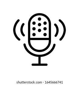 Mic icon with trendy style lines. vector illustration. 04