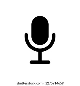 Mic Icon Vector Illustration in Glyph Style for Any Purpose