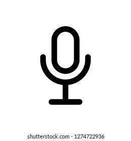 Mic Icon Vector Illustration in Line Style for Any Purpose