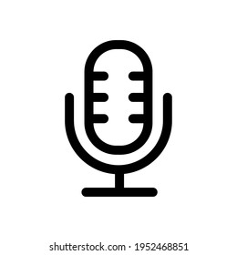 Mic icon vector illustration in outline style