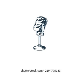 Mic icon vector logo design element