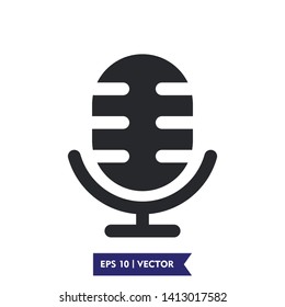 mic icon vector symbol, logo template, eps 10
