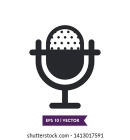 mic icon vector symbol, logo template, eps 10