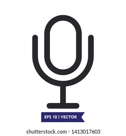 mic icon vector symbol, logo template, eps 10