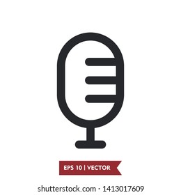 mic icon vector symbol, logo template, eps 10
