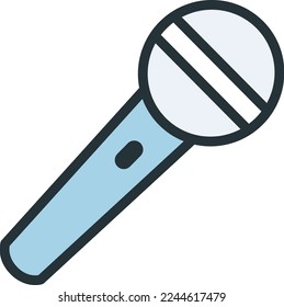 mic karaoke illustration with flat style