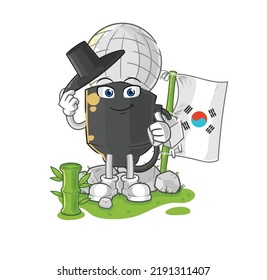 the mic korean character. cartoon mascot vector
