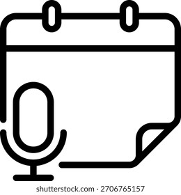 vetor de ilustração de ícone de linha de microfone