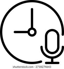 vetor de ilustração de ícone de linha de microfone