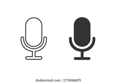 Mic line icon set vector. mic vector graphic illustration