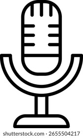 Design de vetor de ícone de linha de microfone