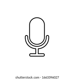 Vector de icono de línea de micrófono. ilustración de vector de micrófono