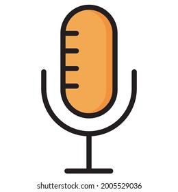 Mic Line Style vector icon which can easily modify or edit