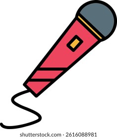 Mic Line Vector Icon Design