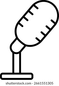 Design de ícone de vetor de linha de microfone