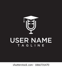 the mic logo concept with a unique, creative, simple educational logo for the music education logo