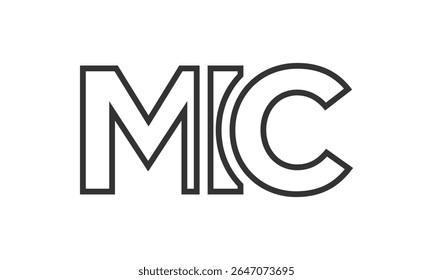 MIC logo design template with strong and modern bold text. Initial based vector logotype featuring simple and minimal typography. Trendy company identity ideal for businesses brand presence.