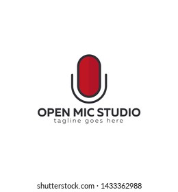 Mic logo for Radio or Podcast Studio, Microphone icon