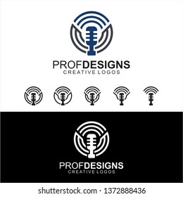 mic logo, mic signal logo, mic radius logo, mic radio logo.