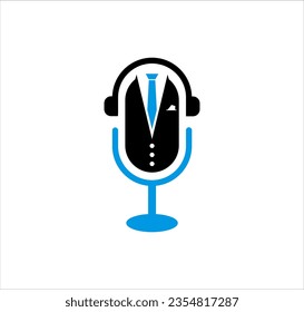 mic logo vector for your bussiness podcast