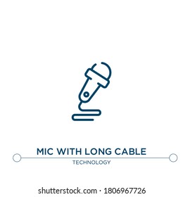 mic with long cable vector line icon. Simple element illustration. mic with long cable outline icon from technology concept. Can be used for web and mobile
