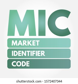 MIC - Market Identifier Code acronym, business concept background