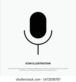 Mic, Microphone, Basic, Ui solid Glyph Icon vector