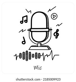 Mic And Microphone Icon Concept