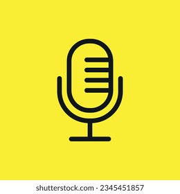 Mic microphone icon line design radio retro audio voice