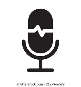 Mic, Microphone Icon Logo Design Vector Template Illustration