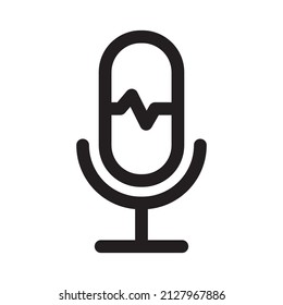 Mic, Microphone Icon Logo Design Vector Template Illustration