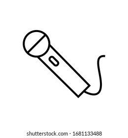Mic, microphone icon vector outline style