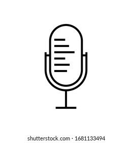 Micrófono, icono de micrófono, estilo de esquema vectorial