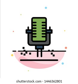 Mic, Microphone, Professional, Recording Abstract Flat Color Icon Template