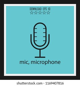 mic, microphone vector icon