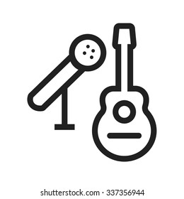 Mic, music, guitar icon vector image. Can also be used for party. Suitable for web apps, mobile apps and print media.