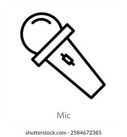 Mic and music icon concept