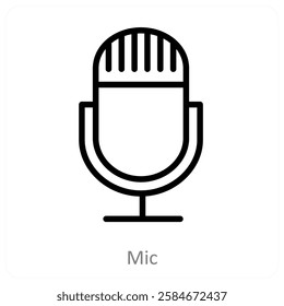 Mic and music icon concept