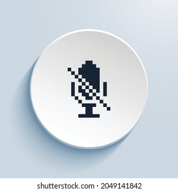 mic mute fill pixel art icon design. Button style circle shape isolated on white background. Vector illustration