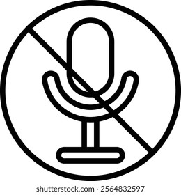 Mic None Vector Line Icon Design