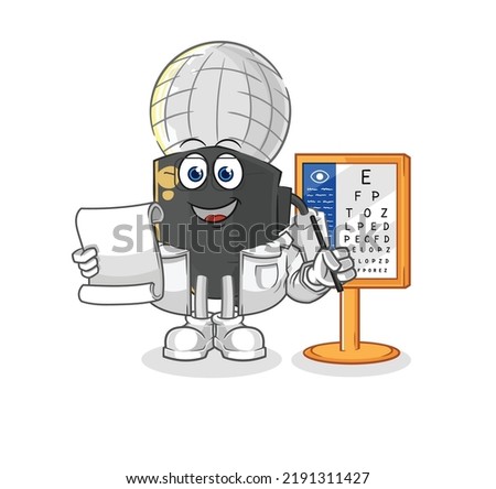 the mic oculist cartoon. cartoon mascot vector