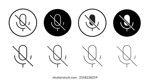 mic off icon Flat line illustration