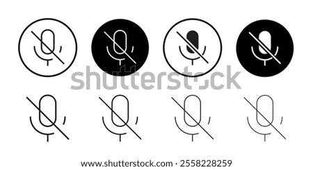 mic off icon Flat line illustration