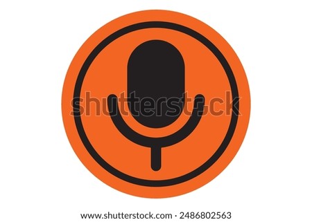 Mic on and mic off icon set in black and white color with shadows. Microphone on and microphone off in black. Microphone mute icon - Vector Icon

