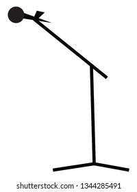 A Mic On A Tripod Boom Stand Vector Color Drawing Or Illustration