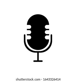 Mic outline icon isolated. Symbol, logo illustration for mobile concept and web design.